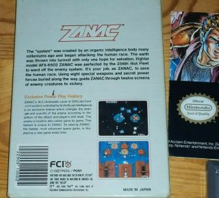 Zanac Complete Nintendo NES Game CIB All Vintage Very Good 3