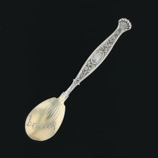 Denver Souvenir Spoon Sterling Silver Whiting Co Hyperion 1888 Engraved