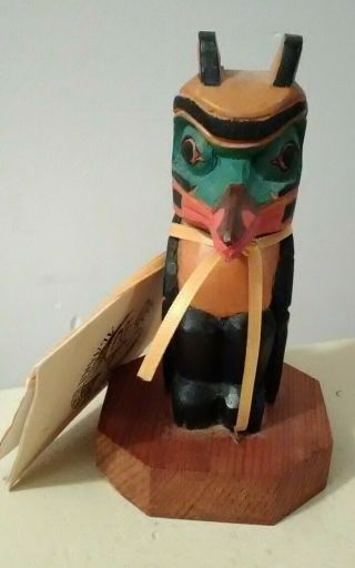 Alaska Black Diamond Handcrafted Wood Totem