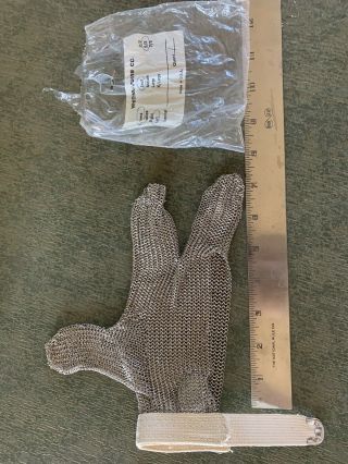 Vintage Whiting & Davis Chain Mail Safety Butchers Glove Mens Left 3 - Finger S