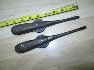 2 Vintage H D Smith Perfect Handle Screw Drivers,  Well Uncommon Style Tool