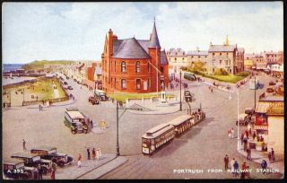 Portrush From Railway Station.  Vintage Art Postcard By Brian Gerald.  Post