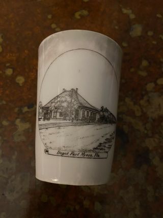 Vintage Railroad Souvenir Cup Of The Depot In Fort Myers Fla.