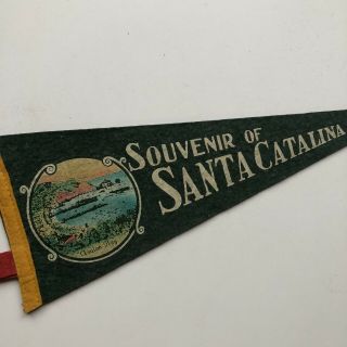Souvenir Of Santa Catalina Island Vintage Pennant Avalon Bay