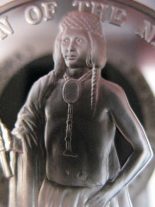 7/8 - Oz.  Narragansett Tribal Native Indian Nations Art Coin Silver F.  S.  999,  Gold