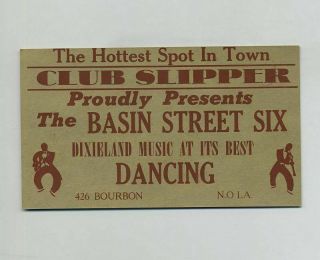 Vintage Orleans La Club Slipper Music Advertising Business Trade Card Yz5718