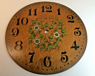 Vintage Wood Oval Country Home 8 1/4  In Diameter Clock Dial Part Steampunk Art