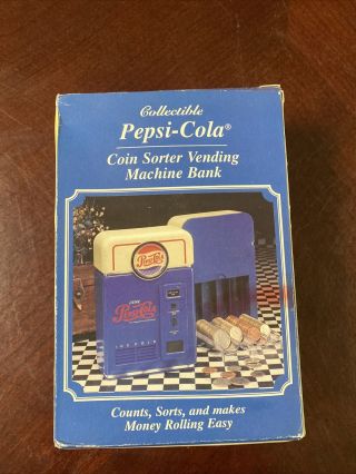 Vintage 1996 Pepsi Cola Vending Machine Coin Sorter Bank Plastic 3