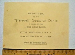1930s China,  Chefoo Navy Ymca Farewell Squadron Dance Home Going Draft