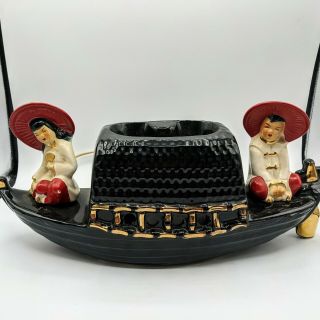 Vintage Mid Century Chinese Asian Boat Tv Planter Lamp Fuhry And Sons Inc.