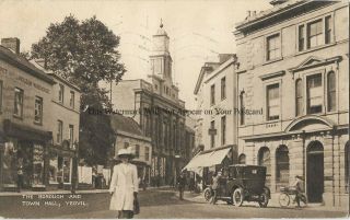 Somerset Yeovil Borough & Town Hall 1926 Vintage Postcard 19.  3