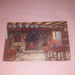 Vintage The Kitchen Anne Hathaway`s Cottage Stratford - On - Avon Color Postcard