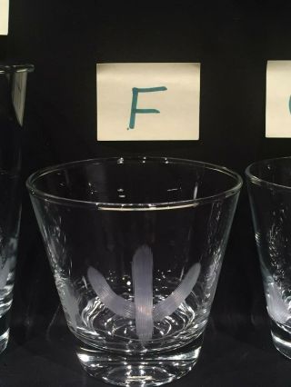 Style F - Blakely Oil Gas Station Etched Cactus Glasses Vtg Old Fashioned Rocks