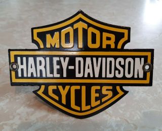 Vintage Harley Davidson Motorcycles Dealership Shop Service Porcelain Sign