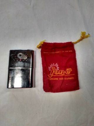 Vintage Jon - E Hand Warmer,  With Pouch,  Made In The Usa U7