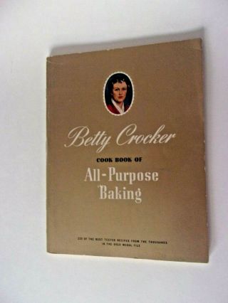 Vtg Pb 1942 Betty Crocker Cook Book Of All - Purpose Baking 220 Vintage Recipes