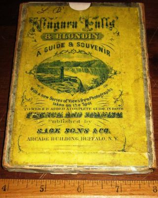 Niagara Falls & Blondin A Guide & Souvenir Sage Sons & Co 1864 12 Orig Postcards
