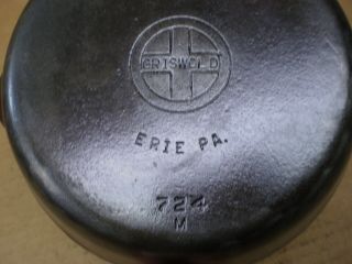 Vintage Griswold 8 " Cast Iron Skillet Frying Pan 5 Small Block Logo 724 - M