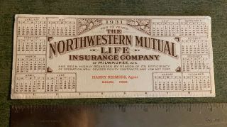 Vintage Ink Blotter The Northwestern Mutual Life Insurance Co Malmo Nebraska