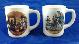 2 Vintage Betsy Ross & Spirit Of 76 Coffee Mugs/cups Revolutionary War Patriotic