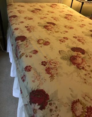 Vintage Waverly Garden Room Norfolk Rose Twin Fitted Sheet - Shabby Cottage Chic 2