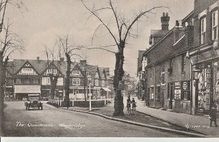 Early Weybridge - The Quadrant,  Shops,  People,  Vintage Car,  Published By H.  Dean
