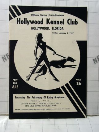 2x 1967 Vtg Hollywood Kennel Club Fl Fla Florida Programs Greyhound Dog Racing