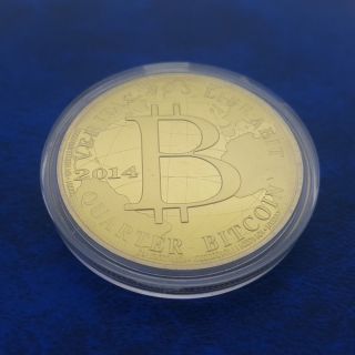 2014 Quarter Bitcoin 0.  25 Btc Cryptocurrency Virtual Currency Gold Plated Coin