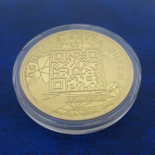2014 Quarter Bitcoin 0.  25 BTC Cryptocurrency Virtual Currency Gold Plated Coin 2