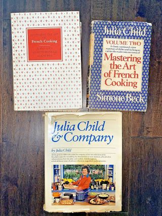 3 Vintage Julia Child Cook Books: Mastering The Art Of French Cooking Vol.  I,  Ii