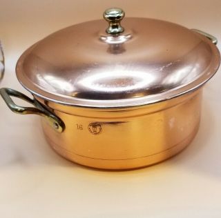 Vintage Christian Wagner 16 Pure Copper Tin - Lined Cook Pot With Lid.