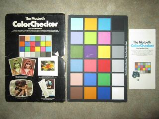 Vintage 1977 The Macbeth Colorchecker Color Rendition Chart,  Photography Video