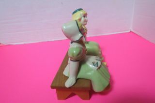 Vintage Set Of 2 Dutch Shelf Sitter Figurines W/bench Ceramic Arts Studio
