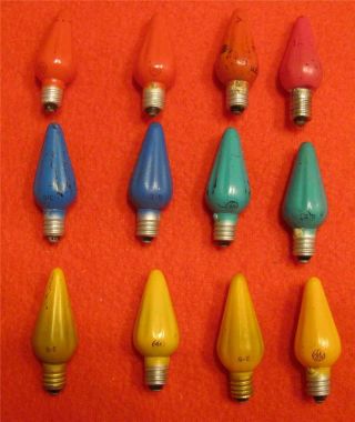 12 Vintage Ge C - 6 Indoor Series Christmas Lights Bulbs