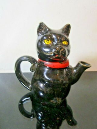 Vintage Black Cat Teapot Ceramic Teapot