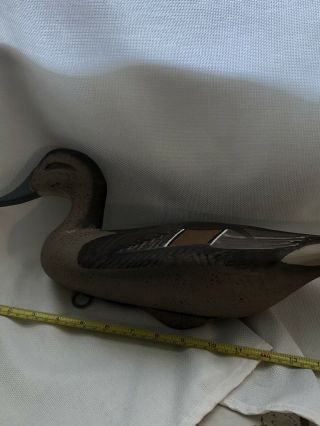 Duck Decoy Hand Crafted Artist Signature 17 In L