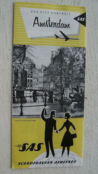 Travel Brochure For Amsterdam By Sas Airlines C1966