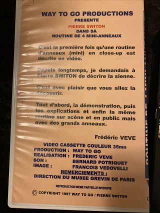 Pierre Switon FRENCH VHS Vintage Magician RINGS Magic Trick Illusion 2