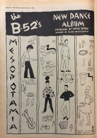 The B - 52’s - Vintage Press Poster Advert - Mesopotamia - 1982