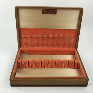 Vintage International Silver Co Flatware Silverware Wood Storage Chest Case Box