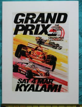 Vintage South African Grand Prix 1978 A3 Print Poster F1 Motor Racing Post