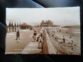 The Beach South End Mablethorpe Vintage Rp Postcard Valentine & Sons
