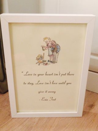 Esio Trot Roald Dahl Vintage Quote Art Print Poster Unframed Gift Home