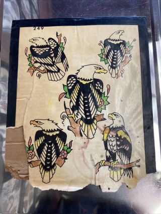 Spaulding And Rogers Production Tattoo Flash Vintage Shop Eagles As - Is