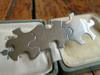 Quality Vintage Solid Silver Modernist Brooch Taxco Mexico Jigsaw Tc - 316