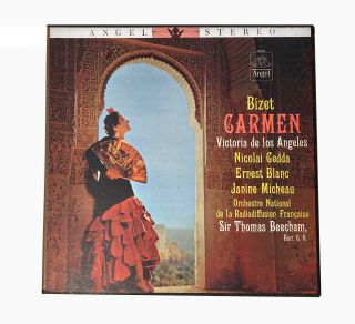 Vintage 1958 Bizet Carmen Sir Thomas Beecham Angel 3613 3 Lp Box Set Vinyl