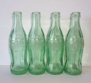 Vintage 1950 1951 Dug 4 Coca Cola Bottles Augusta Maine Coke Me Laurens Glass