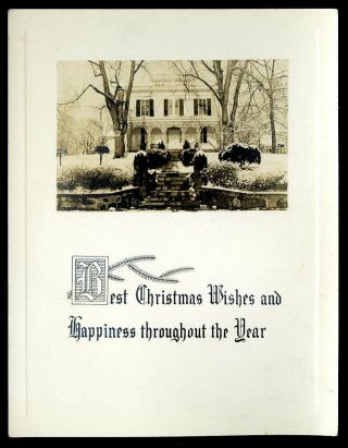 Vintage Merry Christmas Photo Greeting Card Snow Covered Home House Americana