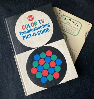 Vintage Rca Color Tv Troubleshooting Pict - O - Guide 1964 Hc Book Pic - O - Fix,  Box