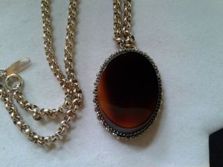 Vintage Whiting and Davis tortise shell color necklace 2